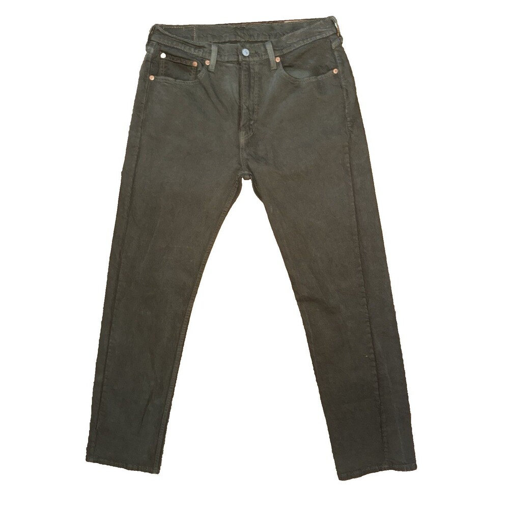 Levi's Mens 33x34 505 Regular Fit Straight Leg Olive Jeans NWOT